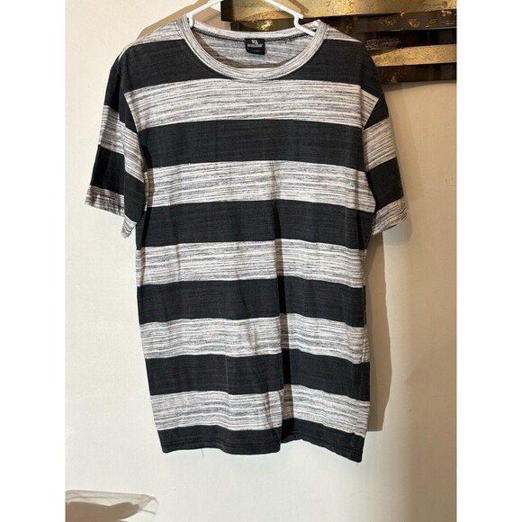 OT Revolution Shirt Mens Size Large Black Gray Heathered Stripe - Picture 2 of 8